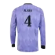 Real Madrid Long Sleeve Jersey ALABA #4 Away 2022/23 - Soccer Store Near