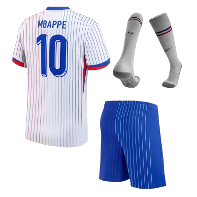 France Cheap Kids Kit MBAPPE #10 Away 2024 (Shirt+Shorts+Socks) - Soccer Store Near