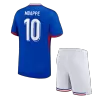 France Cheap Kids Kit MBAPPE #10 Home 2024 (Shirt+Shorts) - Soccer Store Near