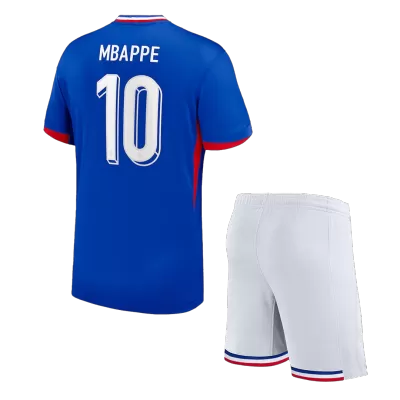 France Cheap Kids Kit MBAPPE #10 Home 2024 (Shirt+Shorts) - Soccer Store Near