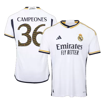 Real Madrid Cheap Football Jersey CAMPEONES #36 Home 2023/24 - Authentic Version - Soccer Store Near