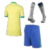 Brazil Cheap Kids Kit Home 2024 (Shirt+Shorts+Socks) - Soccer Store Near