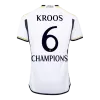 Real Madrid Soccer Jersey KROOS #6 Home 2023/24 Champions - Soccer Store Near