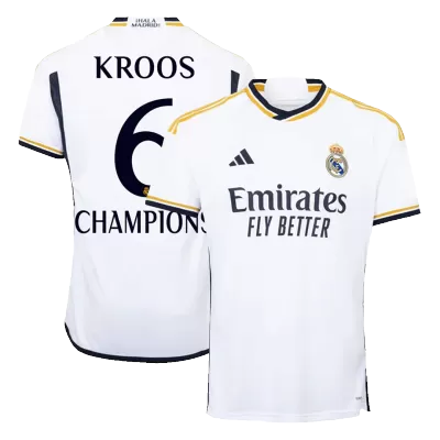 Real Madrid Soccer Jersey KROOS #6 Home 2023/24 Champions - Soccer Store Near