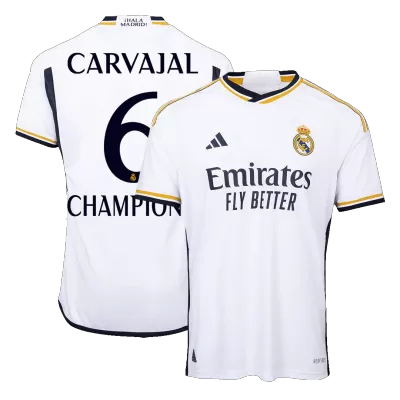 CHAMPIONS Real Madrid Cheap Football Jersey CARVAJAL #6 Home 2023/24 - Authentic Version - Soccer Store Near