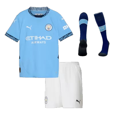 Manchester City Cheap Kids Kit Home 2024/25 (Shirt+Shorts+Socks) - Soccer Store Near